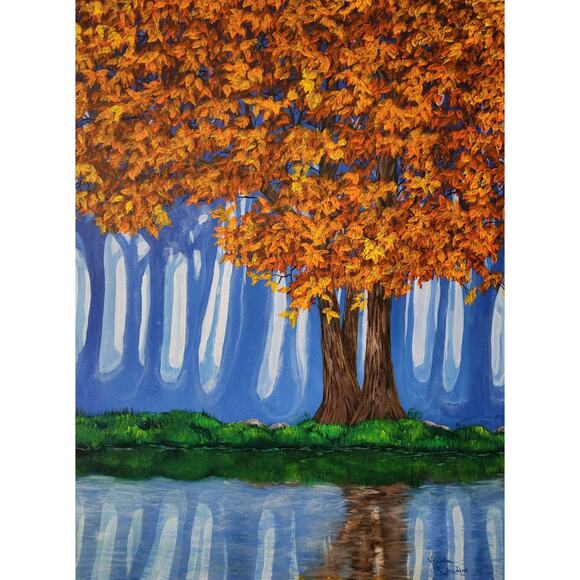 Art Print from my Original Work 11" x 14" "Reflections Misty Forest" Acid Free - Picture 1 of 1